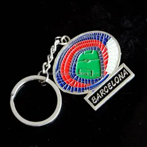 Bán Buôn Tùy Chỉnh New Arrival Barcelona Du Lịch Lưu Niệm Quà Tặng Kim Loại Bóng Đá Lĩnh Vực Keychain