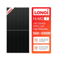 Panneaux solaires bifaciaux en verre double de type N TOPCon Hi-MO 7 Longi 580-590W de niveau 1, module photovoltaïque à haute efficacité, garantie 25 ans, pour la maison