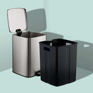 Square Soft Close 6 8 12 16 <b>20</b> 30 40 50 60 <b>Litre</b> Stainless Steel Pedal Dustbin Kitchen Waste Bin for Home Bathroom Use - Product Image 6