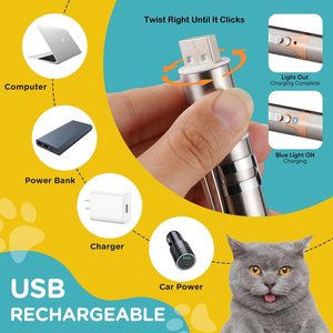 NEW USB Charging 3 in 1 Switchable Pattern of Laser Teaser <b>Cat</b> Stick <b>Toy</b> - Product Image 2