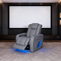Fauteuil inclinable électrique de cinéma en cuir avec tablette intégrée pour home cinéma, mobilier de salon de luxe