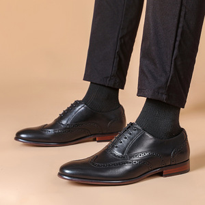 Zapatos Formales de Negocios de Cuero Genuino para Hombre, Modernos y de Verano, Zapatos Derby con Grabados, de Primera Calidad, de Piel de Vacuno - Product Image 1
