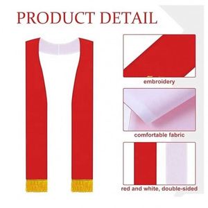 Wholesale Cheap Price New Product Personalized Logo Polyester Fabric Double Sided Advertising Custom <b>Sash</b> Scarf with Tassels - Product Image 3