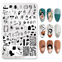 Plaques d'estampage 3d motif fleurs en silicone, pour ongles, personnalisées, dessin animé, french manucure, 2020 pièces