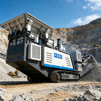 Petit concasseur monté sur pneus pour opération en carrière à distance, solution de machinerie minière à faible coût logistique de transport