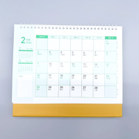 Calendrier de bureau personnalisé imprimé 2026 carton journal et papier kraft cadeau parfait avec support de chevalet en bois pour les amis