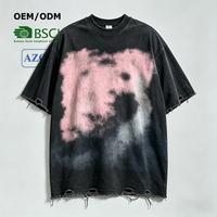 T-shirt unisexe surdimensionné noir en coton 100% anti-boulochage, col rond, imprimé numérique vintage streetwear, effet vieilli, pour homme