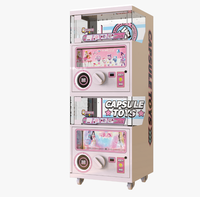 Mesin Gacha Hadiah Portabel Bertumpuk, Dioperasikan dengan Koin, Dispenser Mainan Kapsul dengan Lampu LED, Logo Kustom untuk Pusat Perbelanjaan/Arcade