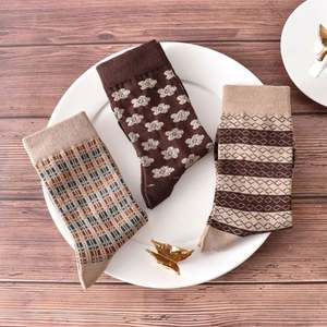 Women's Vintage High Tube Pile Long <b>Socks</b> Autumn Winter Coffee Color Knitted 5 Toe Style Breathable - Product Image 6