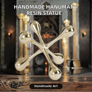 Nueva Estatua Artesanal de Aluminio Estilo Art Deco, Ecológica, del Dios Mono Hindú Hanuman, Adorno Religioso para Mesa de Diwali - Product Image 2