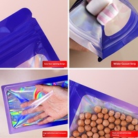 Sachet d'emballage laser coloré transparent à fenêtre, refermable avec fermeture éclair, pour bijoux, montres, lunettes et boucles d'oreilles, pour l'exportation