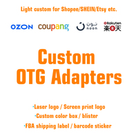 Cable USB-C trenzado de nailon OTG 2 en 1 personalizado para tableta, cable de datos de carga rápida de 10 W y 100 W para impresora, teléfono y computadora