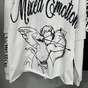 เสื้อยืดแขนยาวพิมพ์ลายกราฟิกแบบกามเทพสำหรับผู้ชายเสื้อผ้าผู้ชายพลอยเทียมออกแบบได้ตามต้องการ - Product Image 4