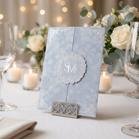 Ensemble de porte-cartes d'invitation de mariage personnalisables en velours à double pli, avec enveloppe, style européen, finition gaufrée, sérigraphie