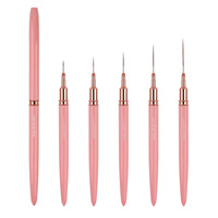 Vente en gros d'outils de stylo d'art d'ongle professionnel ensemble d'outils de manucure de sculpture de fil Ultra-fin tige en métal rose pour la peinture d'art d'ongle