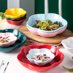 China Supplier Creative <strong>Flower</strong> Bowl <strong>Dinner</strong> Plate Nordic Snack Plate Deep Bowl Bone China Tea Cup <strong>Set</strong> - Product Image 2