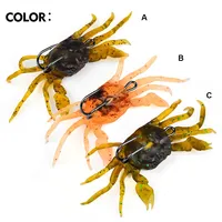 Lot de 3 leurres souples en silicone 3D en forme de crabe de 13 cm pour la pêche au bar, au saumon et au cabillaud - Matériel de pêche en mer