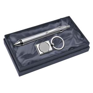 Ensemble stylo bille et porte-clés en métal finition mate, coffret cadeau pour homme, usage professionnel - Product Image 1