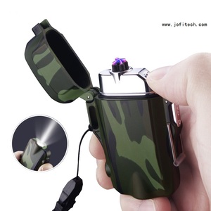 ไฟแช็คแบบอาร์คคู่กันน้ำ ชาร์จไฟผ่าน USB ได้ หลายฟังก์ชั่น พร้อมไฟฉายแบบ Type C กันลม สำหรับจุดบุหรี่  รับสกรีนโลโก้ - Product Image 4