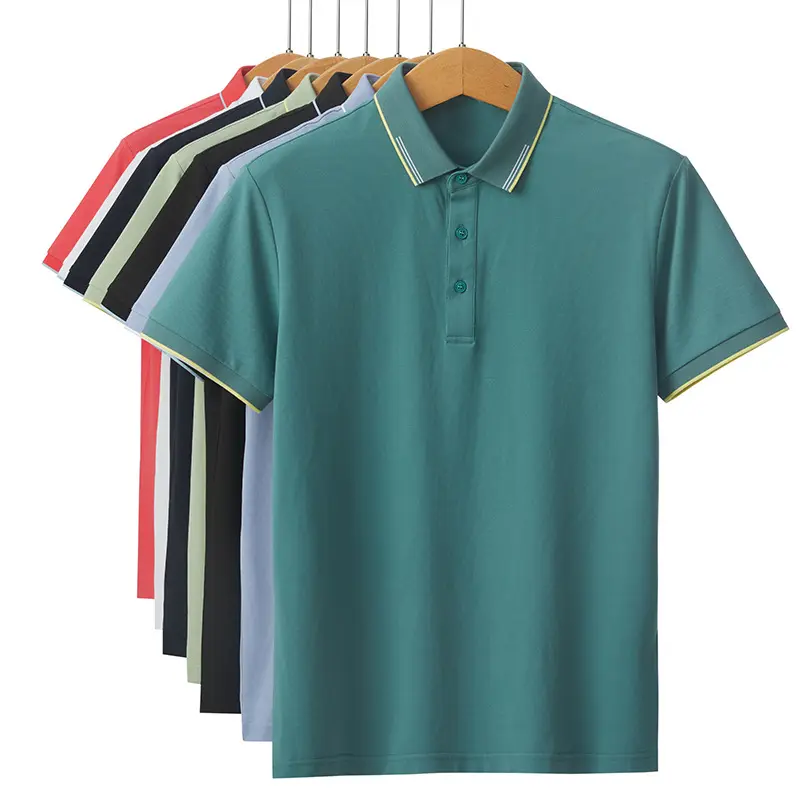 Men's Polo Shirts 100% Cotton OEM Logo Plus Size Men's Shirts Solid Color Short Sleeve Summer Polo Shirts