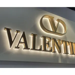 3d Led Sign 3d Led Stainless Steel Backlit Channel Letters Sign Light Wall Logo Signage Sign Custom 3d Led Letter Sign