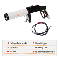 Équipement d'effets de scène RGB avec lumière LED, machine à fumée à jet, pistolet à fumée pour mariage, fête, DJ, disco, pistolet à CO2