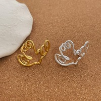 Bague large torsadée faite à la main en fil courbé, bicolore, abstraite, ouverte, élégante, pour usage quotidien, accessoires de mode