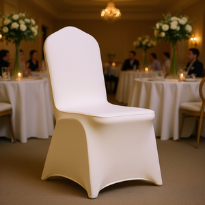Coprisedie in Spandex Bianco Avorio, Misura Universale, 100 Pezzi, per Matrimoni e Feste, Pieghevoli, Lavabili in Lavatrice, Copertura Protettiva - Product Image 2