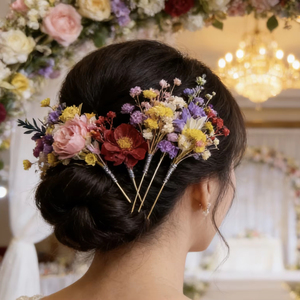 Épingle à cheveux en fleurs séchées virales <span class=keywords><strong>2026</strong></span> |   Accessoire pour cheveux en forme de U avec fleurs préservées bohèmes |   Décoration de cheveux de mode pour mariage, fiançailles et cérémonie nuptiale - Product Image 3