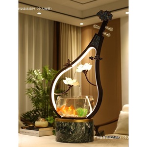 Décoration créative pour aquarium, fontaine à eau en métal avec lumières, pour la décoration de la maison, cadeau - Product Image 4