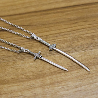 Nouveau collier pendentif croix et épée en alliage vintage gothique pour hommes et femmes