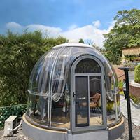 Starshine Lunxy petit hôtel léger villa préfabriquée forme ronde maisons préfabriquées dôme en polycarbonate tente dôme maison à bulles