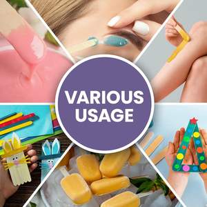 Bâtonnets d'épilation en bois portables avec spatule à Popsicle Applicateur et fournitures de <span class=keywords><strong>cire</strong></span> d'épilation des <span class=keywords><strong>sourcils</strong></span> jetables écologiques - Product Image 6