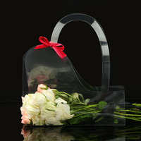 Sac de protection transparent pour fleurs en PET PVC écologique, léger et portable, pour fleuristes, décorations de fêtes et événements