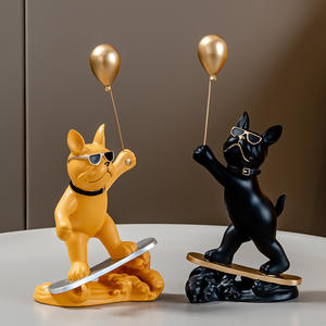 Ornement en résine Bouledogue Français style Ballon de Surf Nordique, Statue de <span class=keywords><strong>chien</strong></span> créative, Vente directe usine, pour la décoration du salon, de l'entrée et de la chambre - Product Image 4
