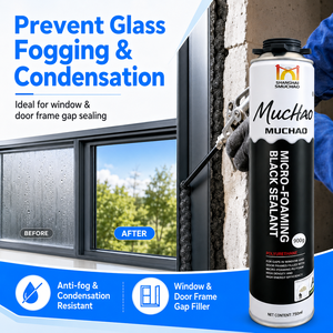 Scellant en mousse PU noire haute densité A14 750 ml résistant à la condensation pour l'étanchéité des fenêtres résidentielles et l'usinage en usine - Product Image 6