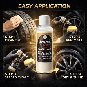 Gel para Neumáticos 50ml, Brillo para Neumáticos sin Residuos, Abrillantador a Base de Agua para un Brillo Negro Intenso, Protección Duradera, Protección UV para Autos - Product Image 5