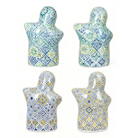 Salières et poivrières en céramique faites à la main, motif ours, finition brillante, pour herbes et épices, pots de condiments de table