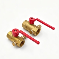 Robinet à bille en laiton à filetage interne avec levier long rouge, tailles OEM 3/4 po et 1/2 po pour raccord de tuyauterie de chauffage SIHO