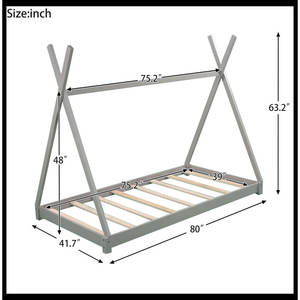 Cama Infantil con Dosel de Madera Estilo Montessori para Dormitorio Infantil, Hospital, Sala de Estar, Escuela y Villa - Product Image 5