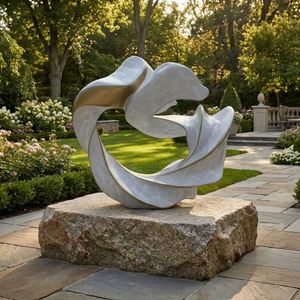 Large Custom Color Painted 2mm Thick Stainless Steel Circular Ring Statue Modern Weatherproof Abstract Art Outdoor Decoration - Product Image 5