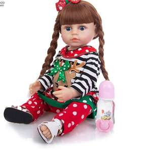 55 CM Simulation <span class=keywords><strong>Biberon</strong></span> Réaliste Mignon Doux Silicone Réaliste Reborn Poupée Jouet pour Enfants - Product Image 5
