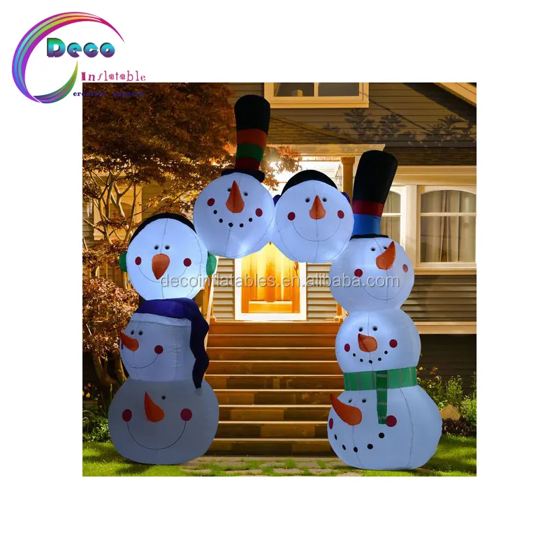 Недорогой надувной Рождественский Снеговик арочный Декор