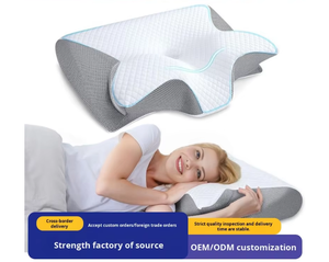 Almohada de cuello de cuerno de vaca en forma de mariposa, algodón con memoria, presión cero, uso doméstico, hilo de protección Cervical, espuma viscoelástica sólida - Product Image 2