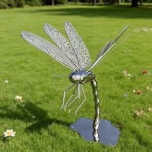 Escultura de Libélula Personalizada en Acero Inoxidable - Decoración de Jardín para Exteriores OEM/ODM para Paisajismo de Parques y Zoológicos - Product Image 2