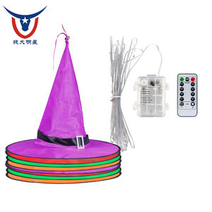 Décoration d'Halloween, chapeau de sorcière et de sorcier lumineux à LED, lumières suspendues colorées à LED, chapeaux de sorcière d'Halloween, accessoire de costume - Product Image 6