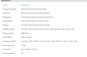 Analizador <span class=keywords><strong>de</strong></span> Laboratorio Veterinario Portátil Multifuncional para <span class=keywords><strong>Glucosa</strong></span>, Ácido Úrico, Colesterol, Hematocrito <span class=keywords><strong>y</strong></span> Hemoglobina - Product Image 4