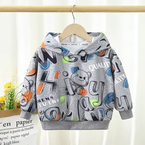 New letter children's coat hooded clothes autumn boys and girls clothes children's hooded sweater