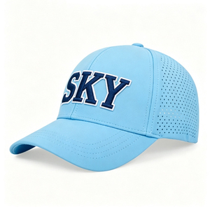 Custom Summer Five Panel Waterproof Breathable Sports Hat Laser Perforated Mesh <b>Baseball</b> <b>Cap</b> - Product Image 1