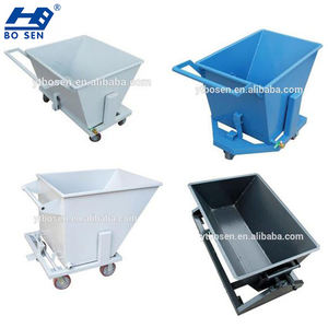 Nieuwe Stijl Donkerblauwe Industriële Heavy Duty Ijzeren Chip <span class=keywords><strong>Trolley</strong></span> Dump Omkeerbare Vuilniswagen Afval Seld Kantelen Bakken - Product Image 2